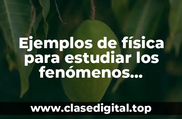 Ejemplos de física para estudiar los fenómenos naturales y Significado