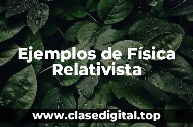 Ejemplos de Física Relativista