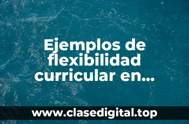 Ejemplos de flexibilidad curricular en primaria