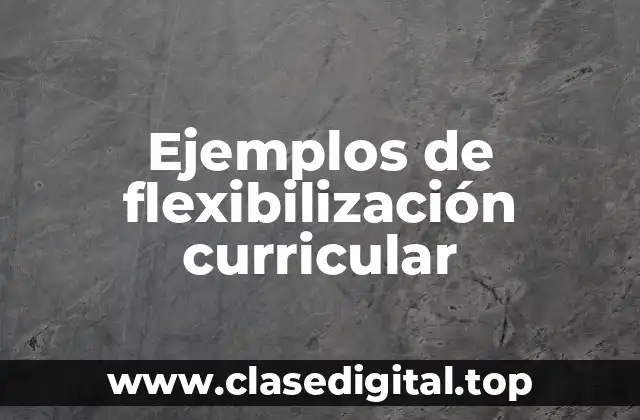 Ejemplos de flexibilización curricular