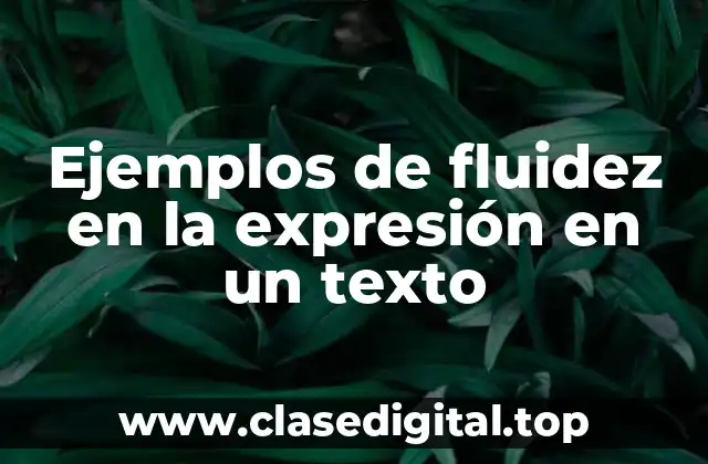 Ejemplos de fluidez en la expresión en un texto