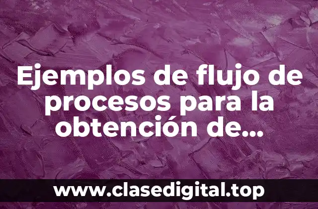 Ejemplos de flujo de procesos para la obtención de insumos