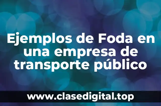 Ejemplos de Foda en una empresa de transporte público