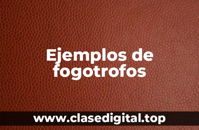 Ejemplos de fogotrofos