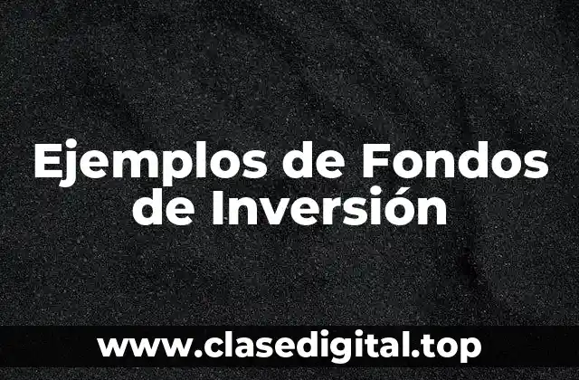 Ejemplos de Fondos de Inversión