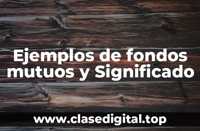 Ejemplos de fondos mutuos y Significado