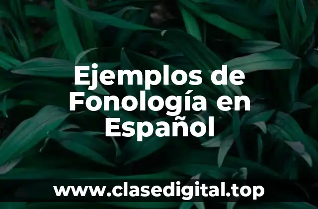 Ejemplos de Fonología en Español