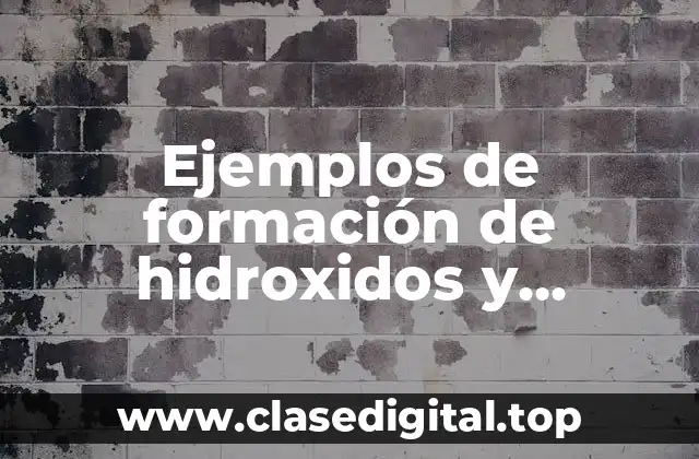 Ejemplos de formación de hidroxidos y Significado