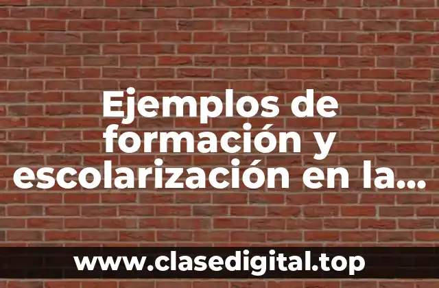 Ejemplos de formación y escolarización en la escuela