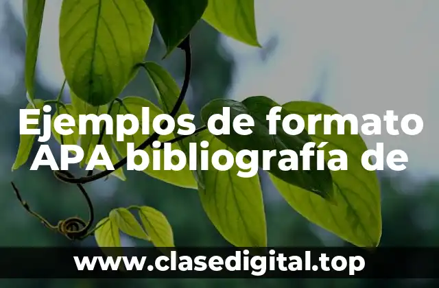 Ejemplos de formato APA bibliografía de