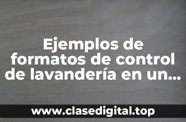 Ejemplos de formatos de control de lavandería en un hotel