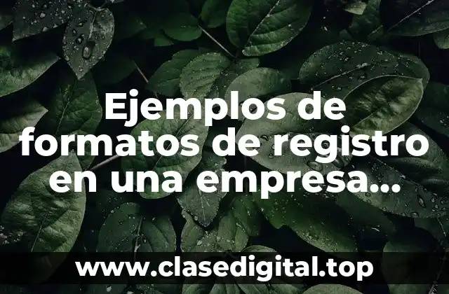 Ejemplos de formatos de registro en una empresa pecuaria