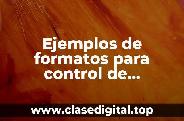 Ejemplos de formatos para control de inventarios de entradas y salidas