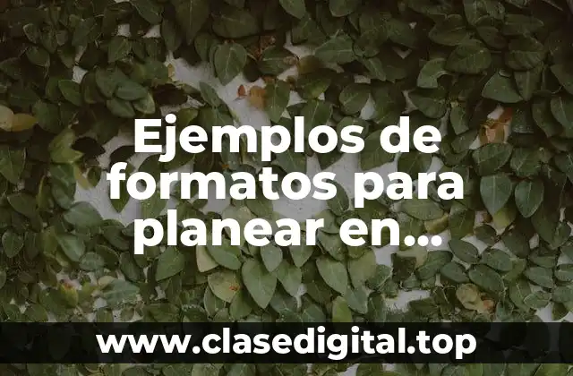 Ejemplos de formatos para planear en preescolar nuevo modelo
