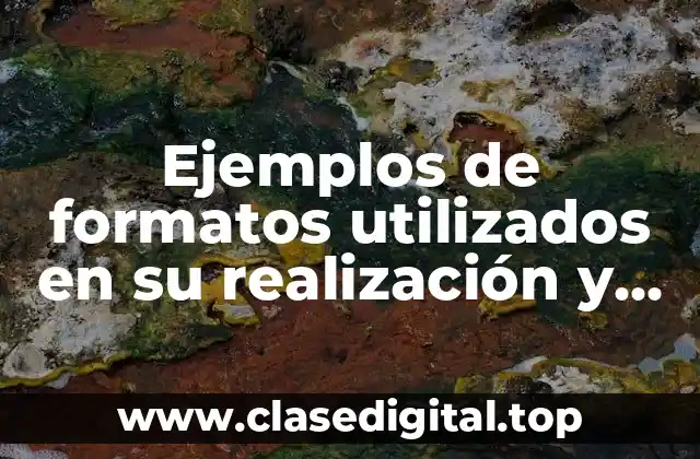 Ejemplos de formatos utilizados en su realización y aplicación