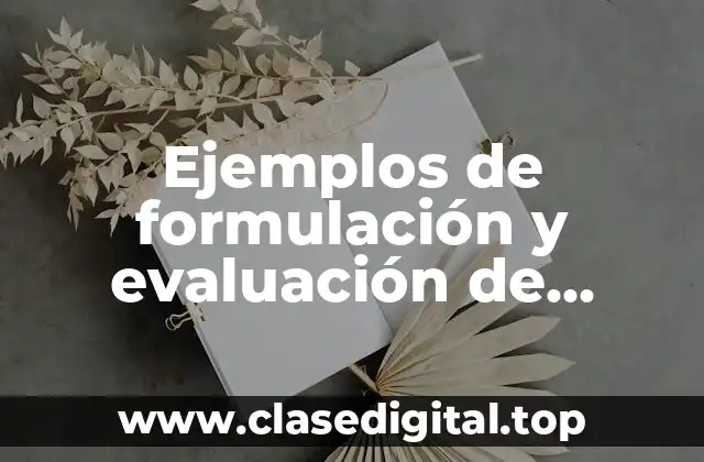Ejemplos de formulación y evaluación de proyectos para primaria