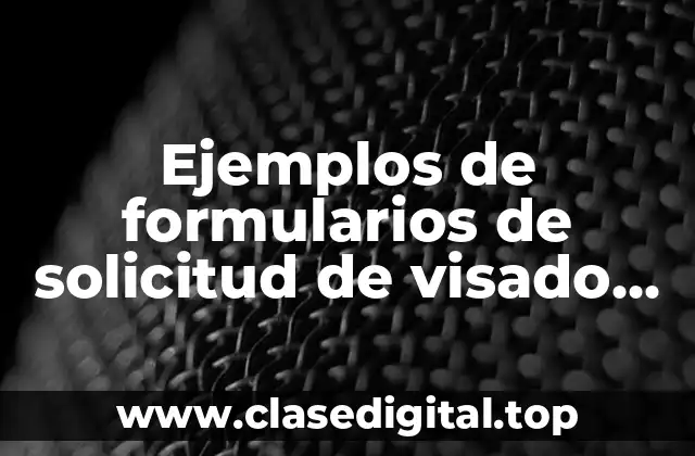 Ejemplos de formularios de solicitud de visado nacional llenados