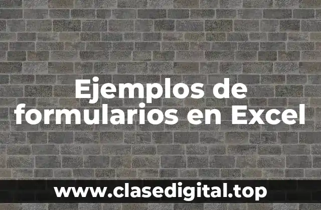 Ejemplos de formularios en Excel