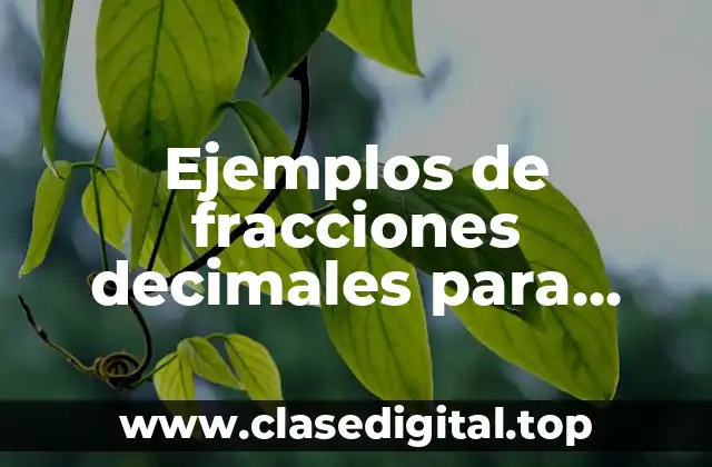 Ejemplos de fracciones decimales para primaria y Significado