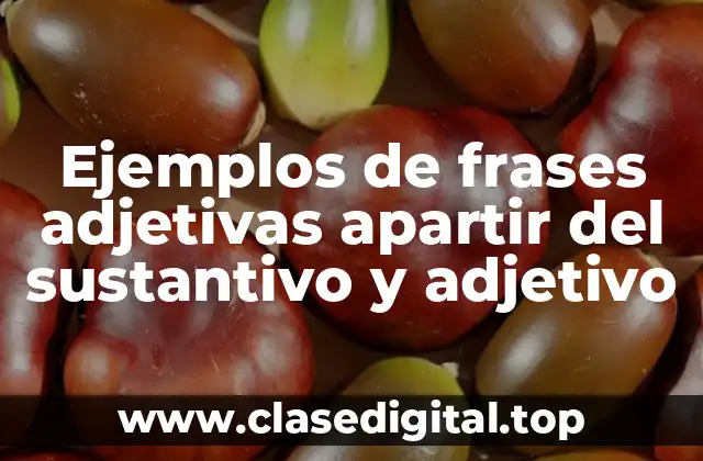 Ejemplos de frases adjetivas apartir del sustantivo y adjetivo