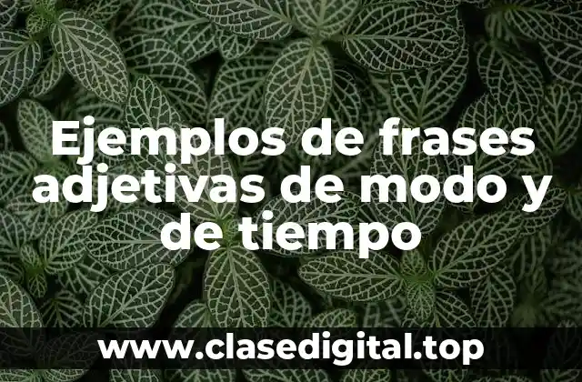 Ejemplos de frases adjetivas de modo y de tiempo