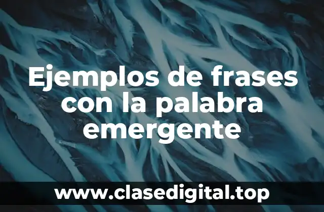 Ejemplos de frases con la palabra emergente