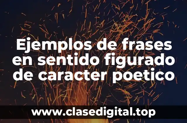 Ejemplos de frases en sentido figurado de caracter poetico