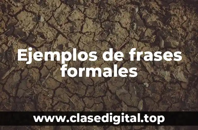 Ejemplos de frases formales