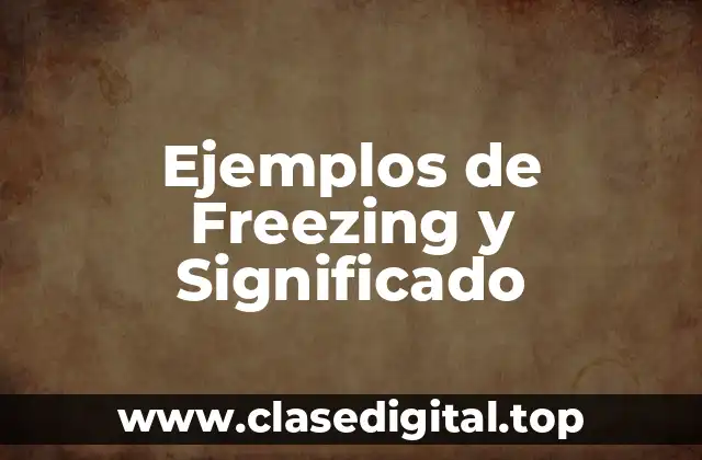 Ejemplos de Freezing y Significado