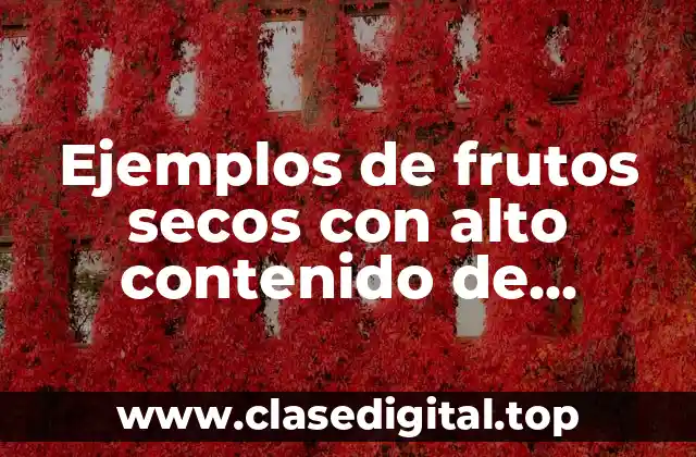 Ejemplos de frutos secos con alto contenido de proteínas