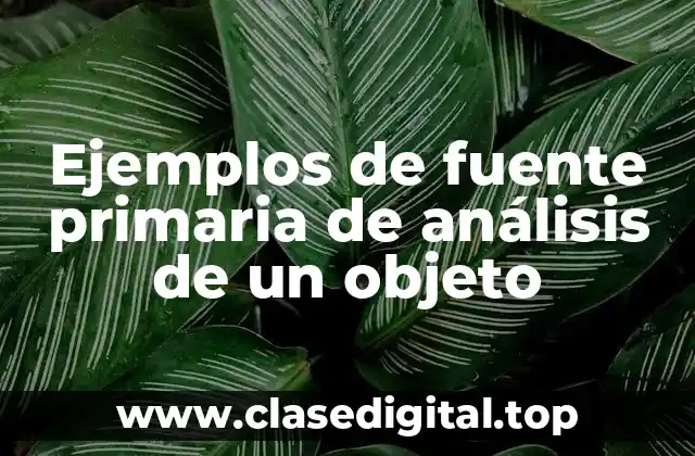 Ejemplos de fuente primaria de análisis de un objeto