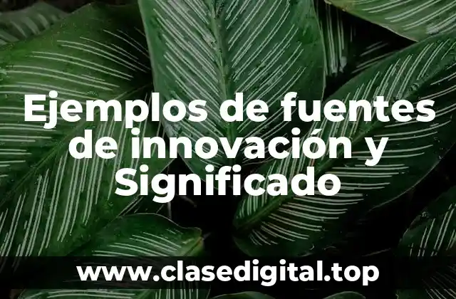 Ejemplos de fuentes de innovación y Significado