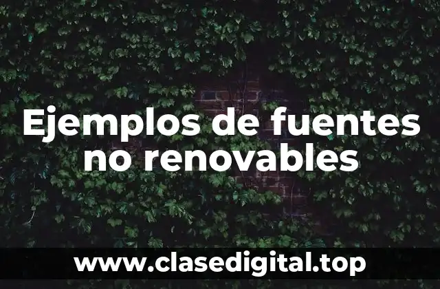 Ejemplos de fuentes no renovables