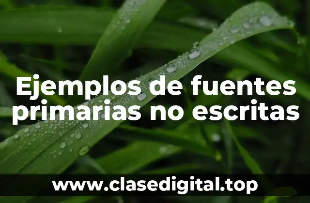 Ejemplos de fuentes primarias no escritas