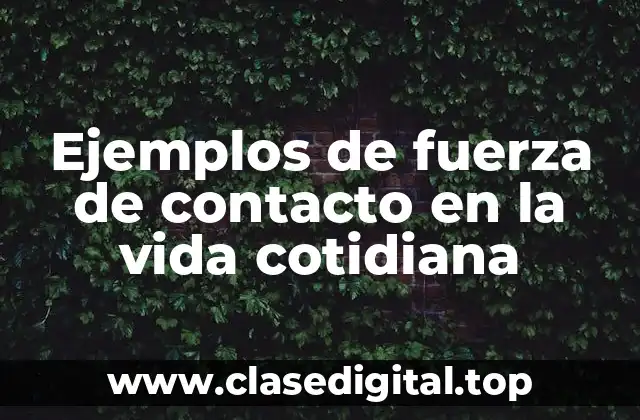 Ejemplos de fuerza de contacto en la vida cotidiana
