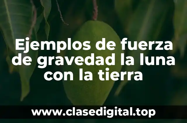 Ejemplos de fuerza de gravedad la luna con la tierra