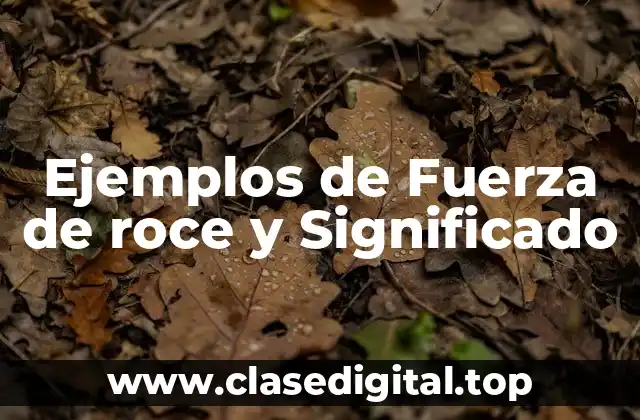 Ejemplos de Fuerza de roce y Significado