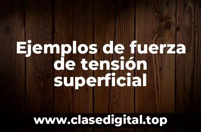 Ejemplos de fuerza de tensión superficial