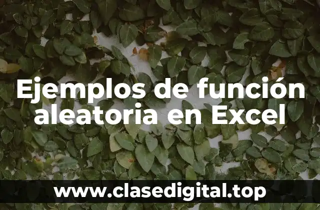 Ejemplos de función aleatoria en Excel