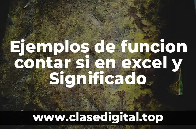 Ejemplos de la función contar si en Excel