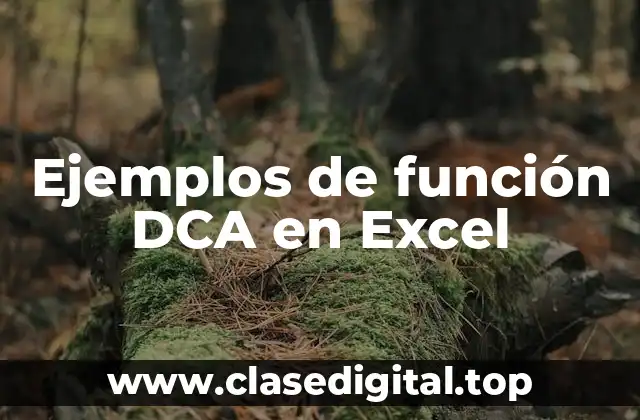 Ejemplos de función DCA en Excel
