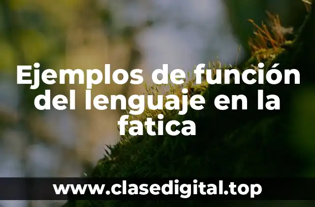 Ejemplos de función del lenguaje en la fatica