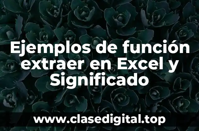 Ejemplos de función extraer en Excel y Significado