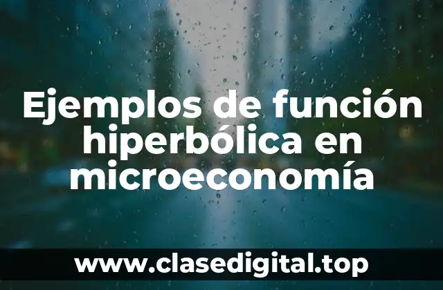 Ejemplos de función hiperbólica en microeconomía