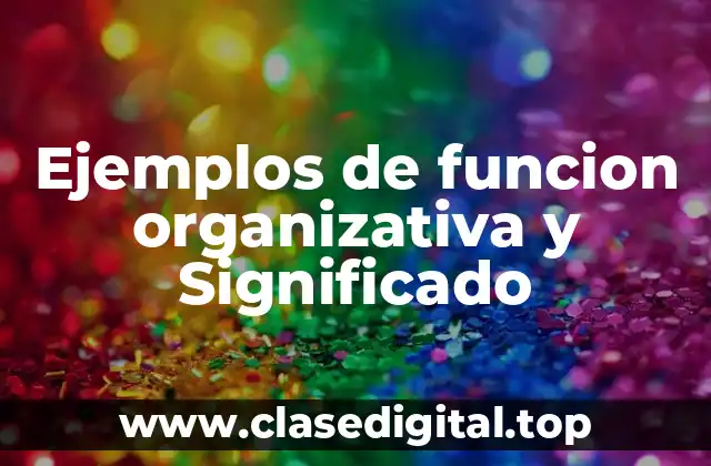 Ejemplos de funcion organizativa y Significado