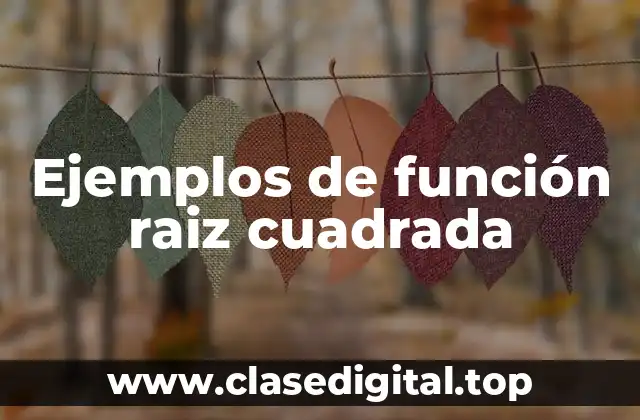 Ejemplos de función raiz cuadrada