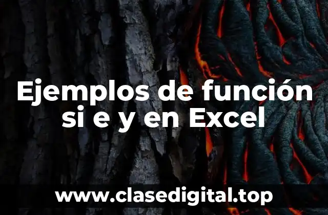 Ejemplos de función si e y en Excel