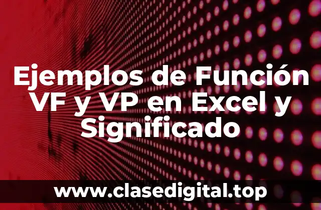 Ejemplos de Función VF y VP en Excel y Significado
