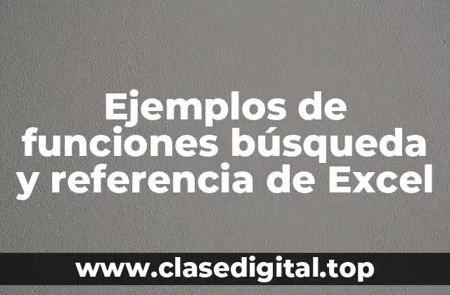 Ejemplos de funciones búsqueda de Excel