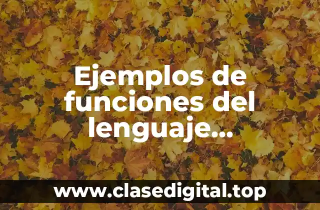Ejemplos de funciones del lenguaje metalinguístico